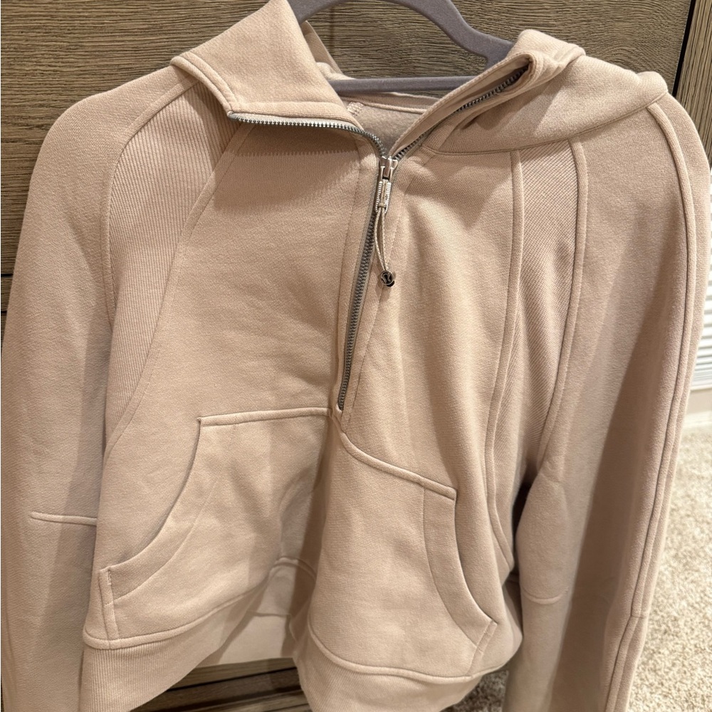 Lulu Lemon Beige Zip-Up Hoodie